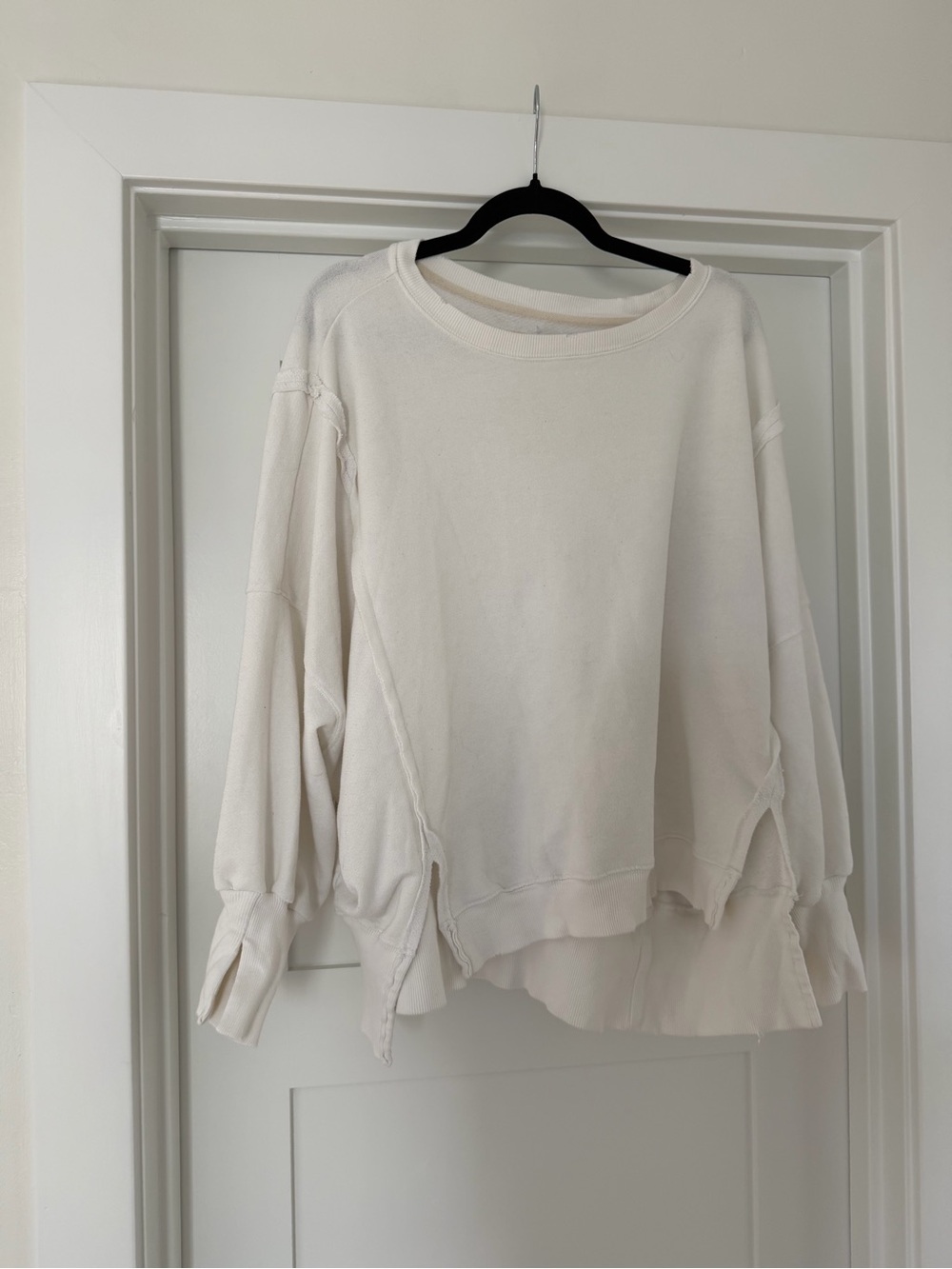 We The Free White Distressed Oversized Sweatshirt - Picture 2 of 9